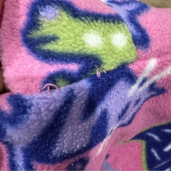 Vintage Columbia Fleece Bunting 6-12 Months Pink Animals Soft Warm Snowsuit - Picture 11 of 12